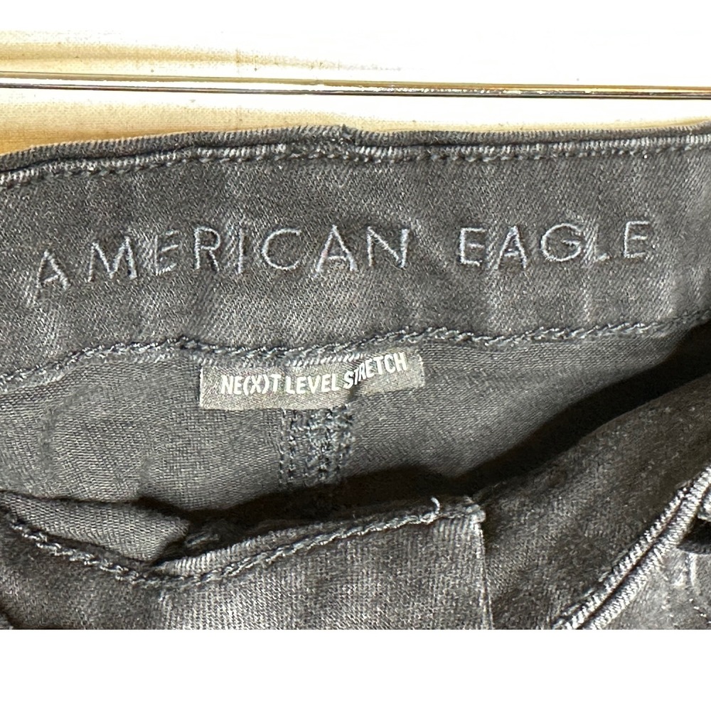 American Eagle Women's High Rise Jeans size 12 Black Denim - Picture 2 of 10